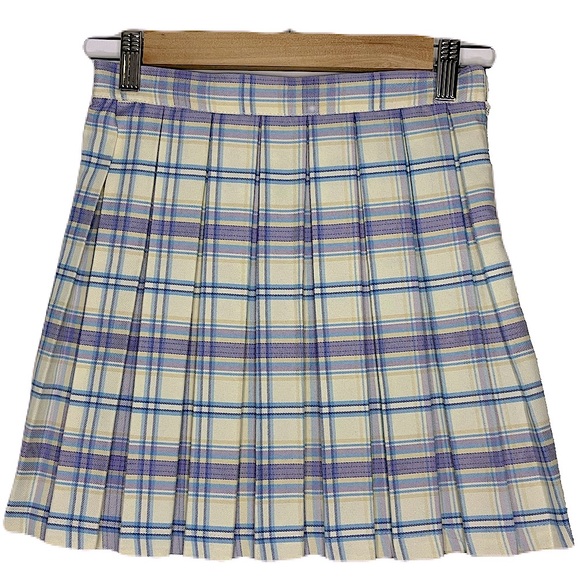Cali 1850 Anthropologie Preppy Academia Pleated Plaid Mini Skirt Sz XS - Picture 3 of 11
